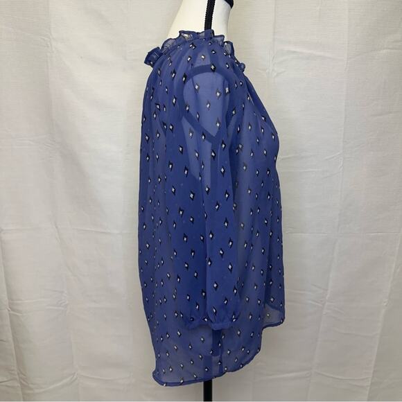 PRICED TO SELL!! French Connection Blue Sheer Blouse, Size S - Picture 7 of 15